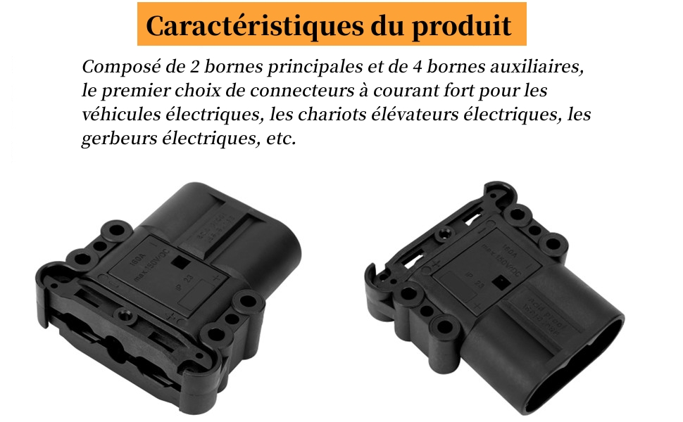 Connecteur Mâle de Chariot Élévateur Mâle, DC150V 160A