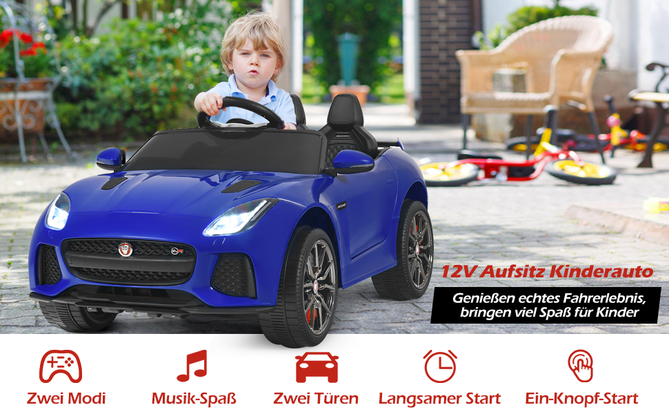 12V kinderauto elektro mit 2,4G-Fernbedienung elektroauto kinder auto kinderfahrzeug Musik Hupe