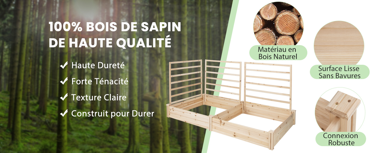 Jardinière avec 3 Treillis