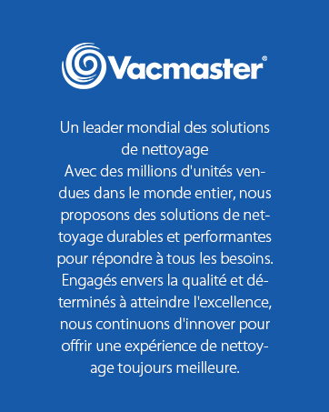 sur fond bleu avec texte français décrivant l'entreprise en tant que leader mondial des solutions de nettoyage, engagée dans l'innovation et l'excellence