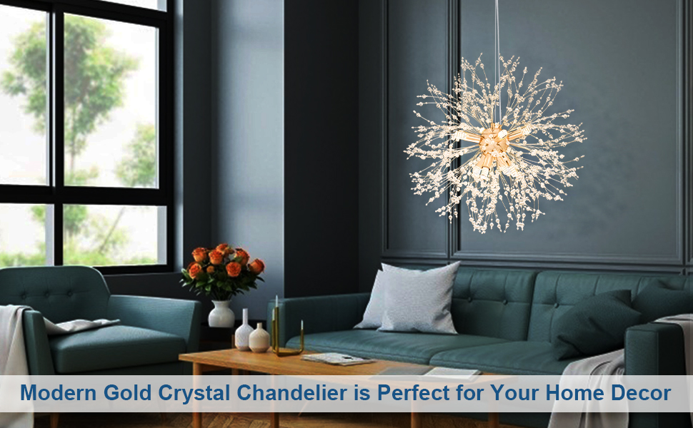 crystal pendant light fixture for living room
