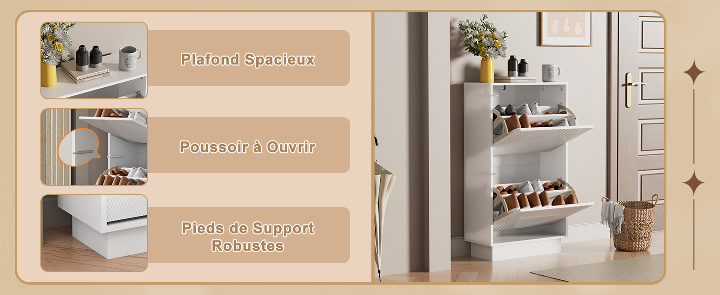Série d'images de design d'intérieur montrant des cuisines ou des espaces de vie beiges avec un style minimaliste moderne et des rangements intégrés.