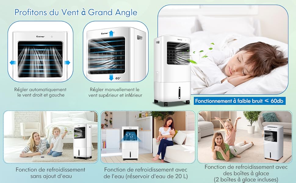COSTWAY Rafraîchisseur D'Air Mobile 4 En 1 65W Réservoir 20L Ventilateur Humidificateur Oscillation 40° 3 Modes 4 Vitesses Minuterie 7,5H, 2 Glacières Inclus -Climatiseur Et Ventilateur AAHKMJXYDAFdJAOAIMEbOAchlkWZ0oakZn uVZ0mPidMNbILvCvspZ4oG3fPgIqc1P26RdPiG8KHKUtblW5 ULKvLD1OHzwX jolGWPZGyLZfBwX9wCzIktdrDZJ 3TOAiMUdb tlOomIj UieYNX3wyYVAOVDNqXc0qw j1CBJIsKzUFIFysuTFlMsCy328H 20snGfswP9jikClHDjf52