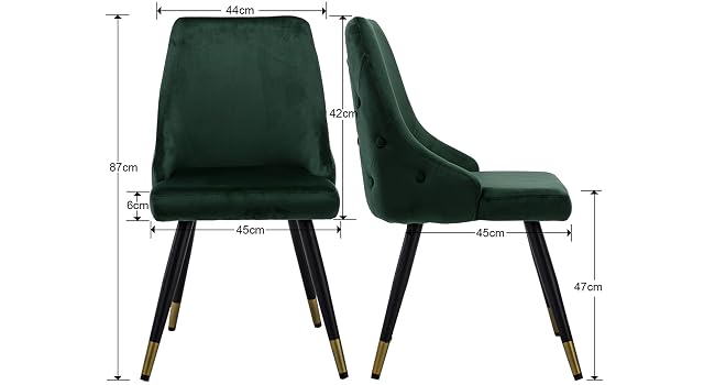 lot de 2 chaise salle à manger chaise en velours chaise design chaise salle a manger en velours