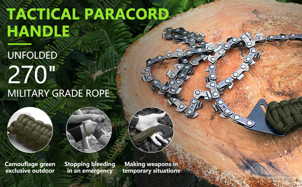 Tactical paracord handle with 270