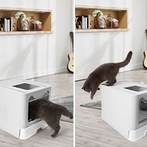 bac à litière chat lapin xxl design anti odeur maison de toilette meuble tiroir caisse chat litiere