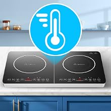 une plaque de cuisson avec un thermomètre à l'avant