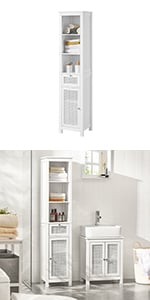 Preventa-SoBuy BZR74-W Mueble Columna de Baño con 1 Cesto para Ropa Su–  SoBuy-ES