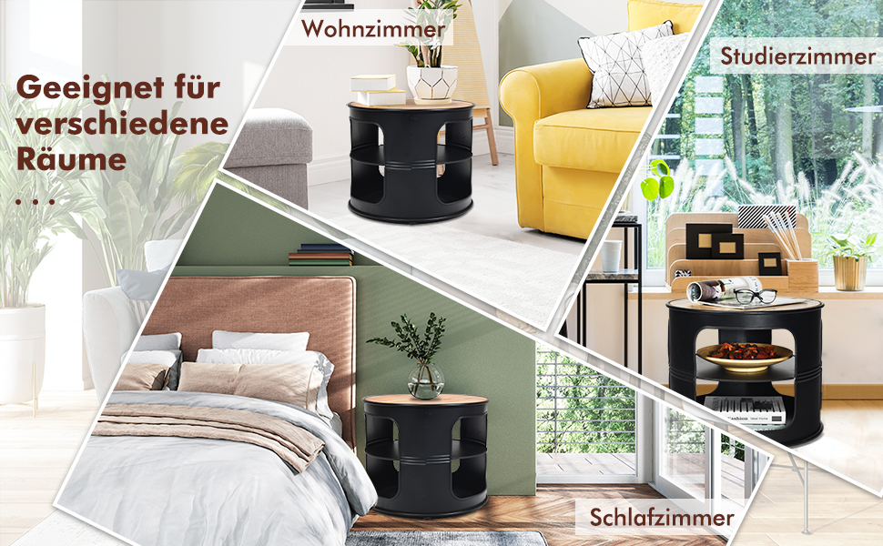 beistelltisch holz, beistelltisch industrial, beistelltisch industriedesign, beistelltisch schwarz