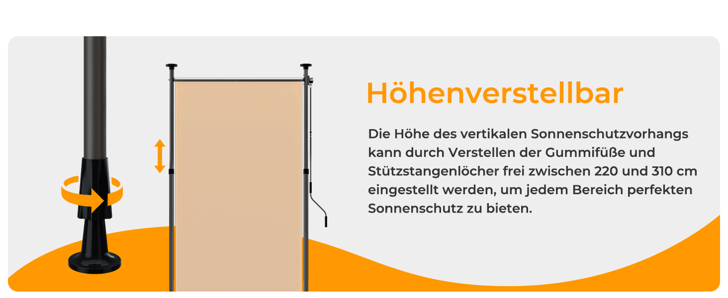 Der Text lautet „Bild 3“ und „Höhenverstellbar“. Technisches Diagramm, das den Mechanismus zur Höhenverstellung eines an der Wand montierten Systems mit Messanzeigen zeigt.