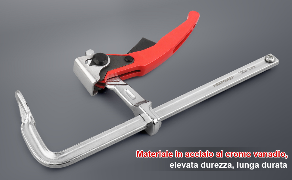 MAXPOWER 2pezzi morsetti da falegname 200mmx60mm+300mmx60mm morsetto a vite  Morsetto rapido a cricchetto