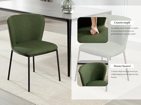 chaise de cuisine lin