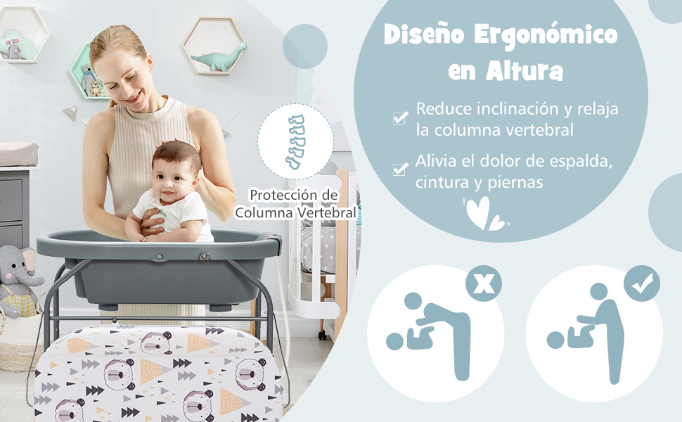 2 en 1 Cambiador de Bebés con Bañera