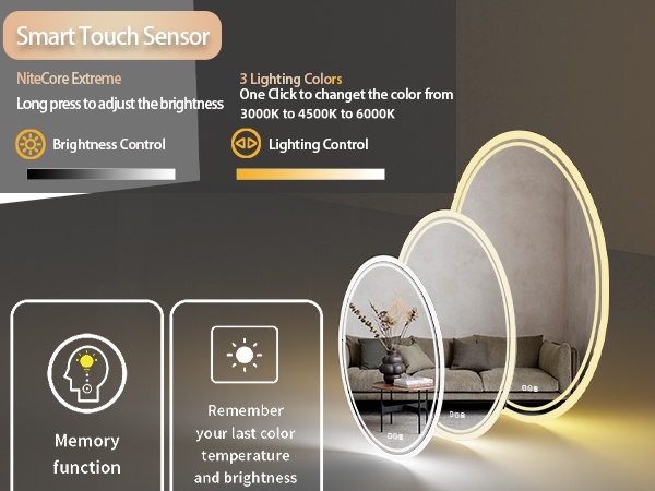 LUVODI specchio smart specchio bagno led specchio led bagno specchio retroilluminato bagno touch