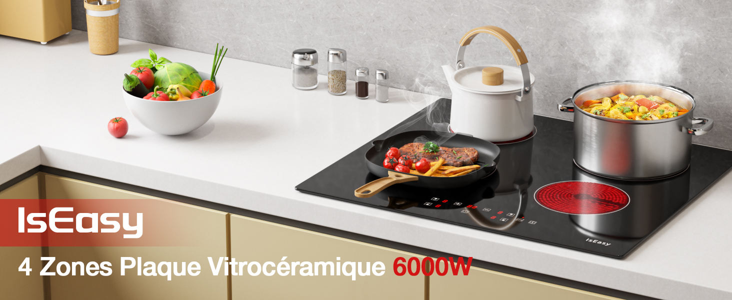 Plaque Vitrocéramique 4 foyers