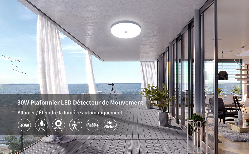 plafonnier led detecteur de mouvement couloir