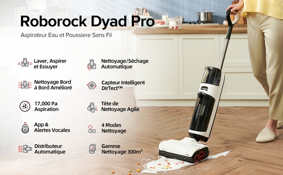 Roborock Dyad Pro, le top des aspirateurs balais avec fonction lavage (349€)