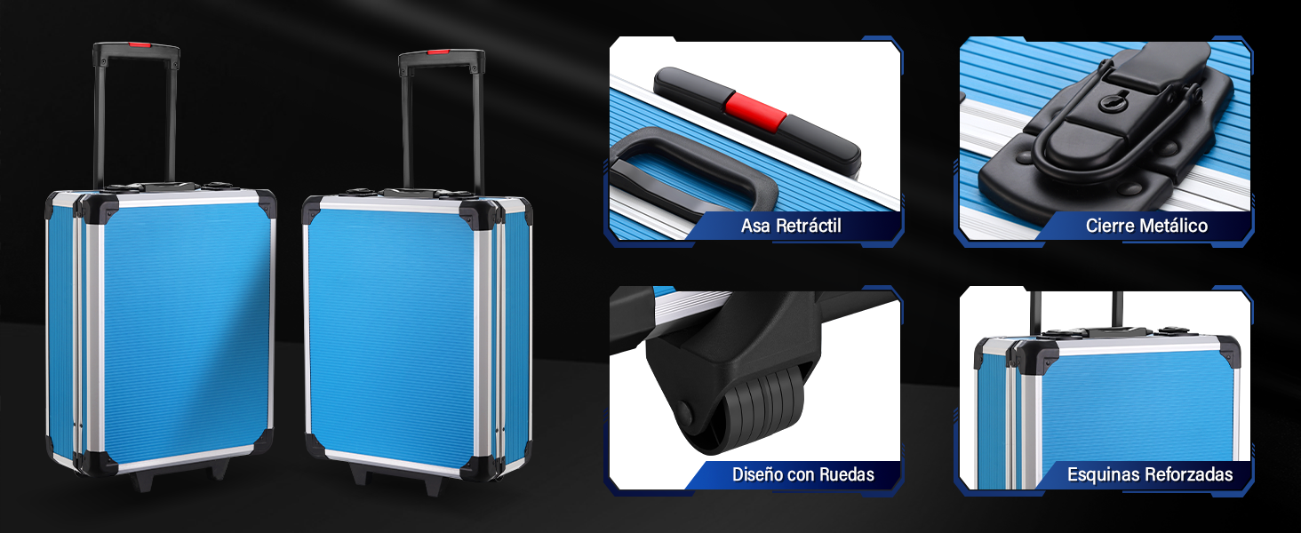 Secuencia de diagramas técnicos que muestra el proceso de ensamblaje o montaje teñido de azul para un dispositivo o componente electrónico, con vistas desde múltiples ángulos.