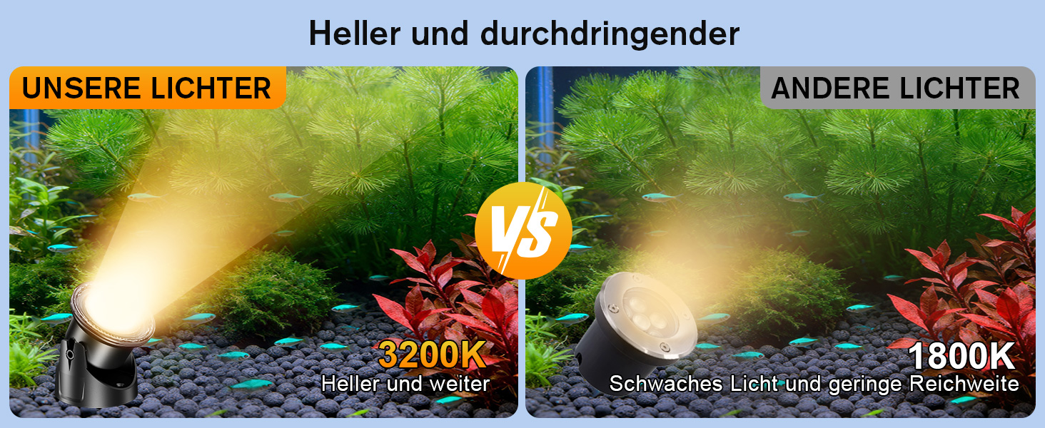 Warmweiße Unterwasserbeleuchtung