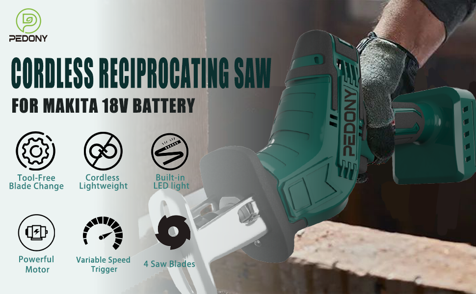 Cordless Reciprocating Saw for Makita 18V Battery (Tool Only)