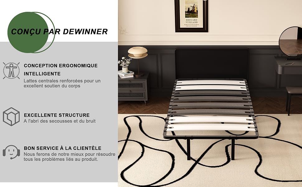 Cadre de lit de marque Dewinner