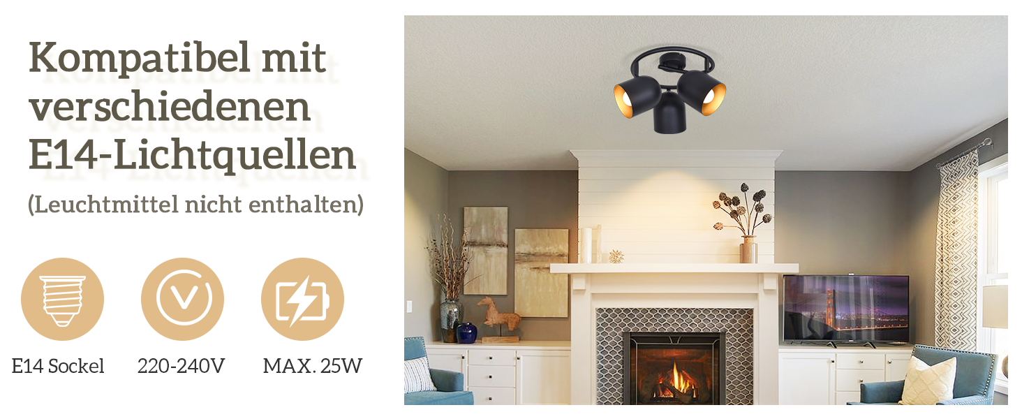 Deckenleuchte schwarz