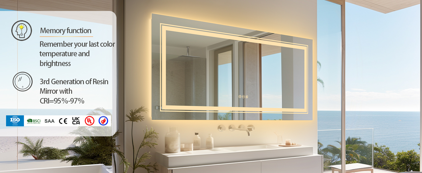 LUVODI specchio smart specchio bagno led specchio led bagno specchio retroilluminato bagno touch