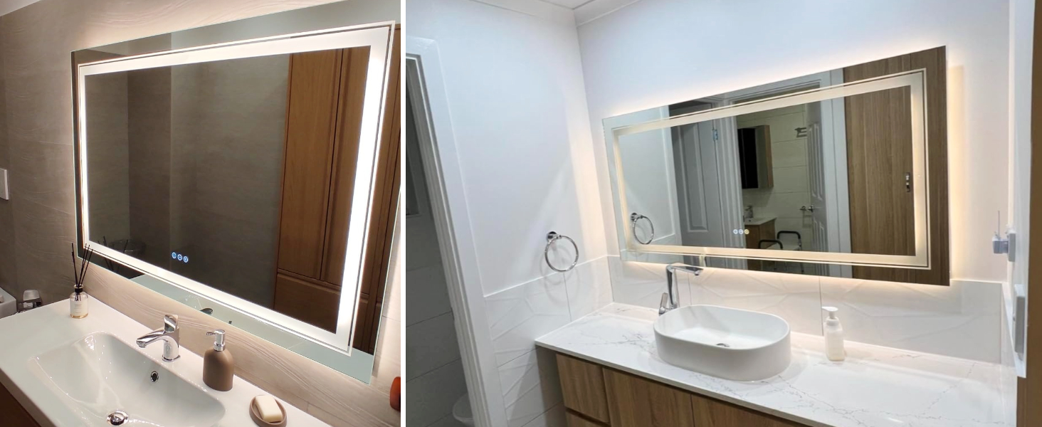 Specchio Bagno con Luce 100x70 Specchio Bagno LED disappannamento Dimmerabile Orizzontale Verticale