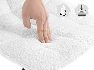 WOLTU Taburete Tocador, Silla Escritorio Ergonomica, Taburete con Respaldo, Altura Ajustable