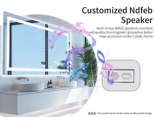 LUVODI Specchio Digitale Bluetooth Bagno LED Specchio Smart Musica Luce Parete Retroilluminato Touch