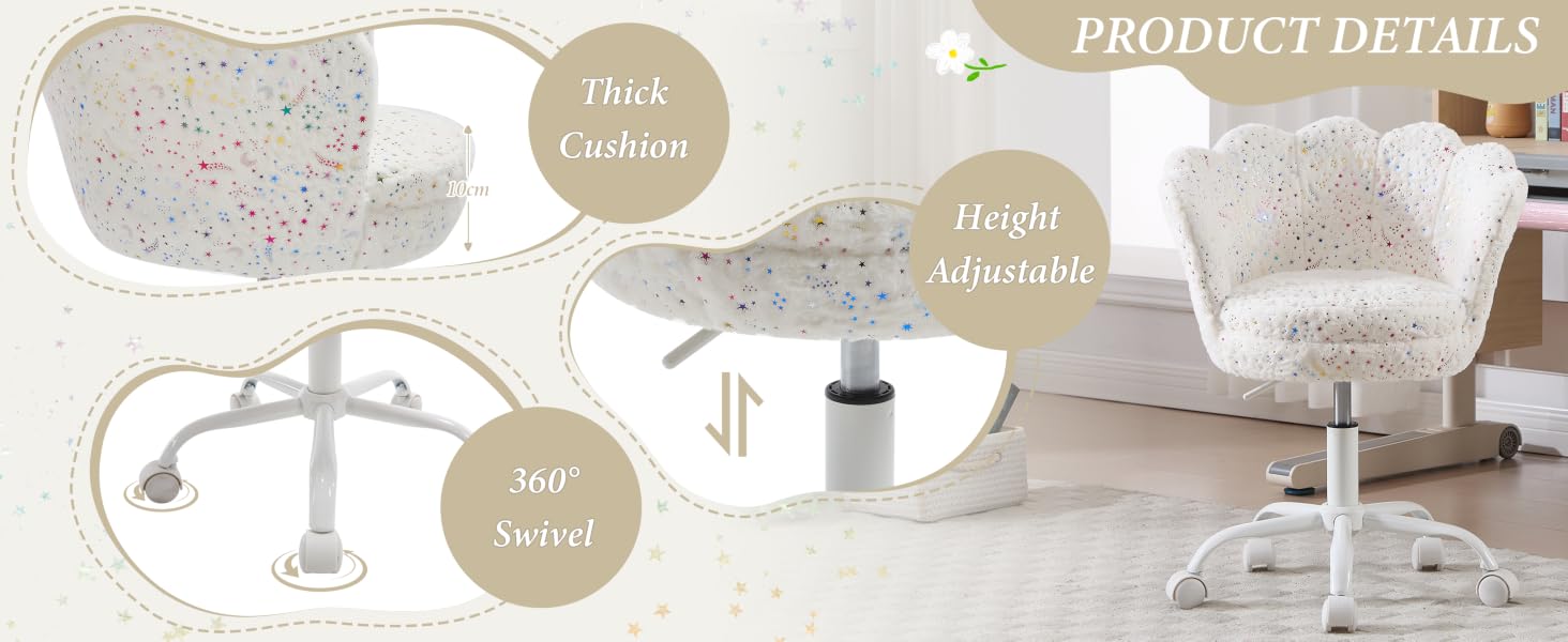 Text reads 'PRODUCT DETAILS'. Product showcase featuring white speckled fabric items against light background with circular detail callouts.