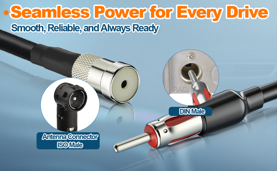 Text reads 'Seamless Power for Every Drive' and 'Smooth, Reliable, and Always Ready'. Technical product images showing mechanical components and connections.