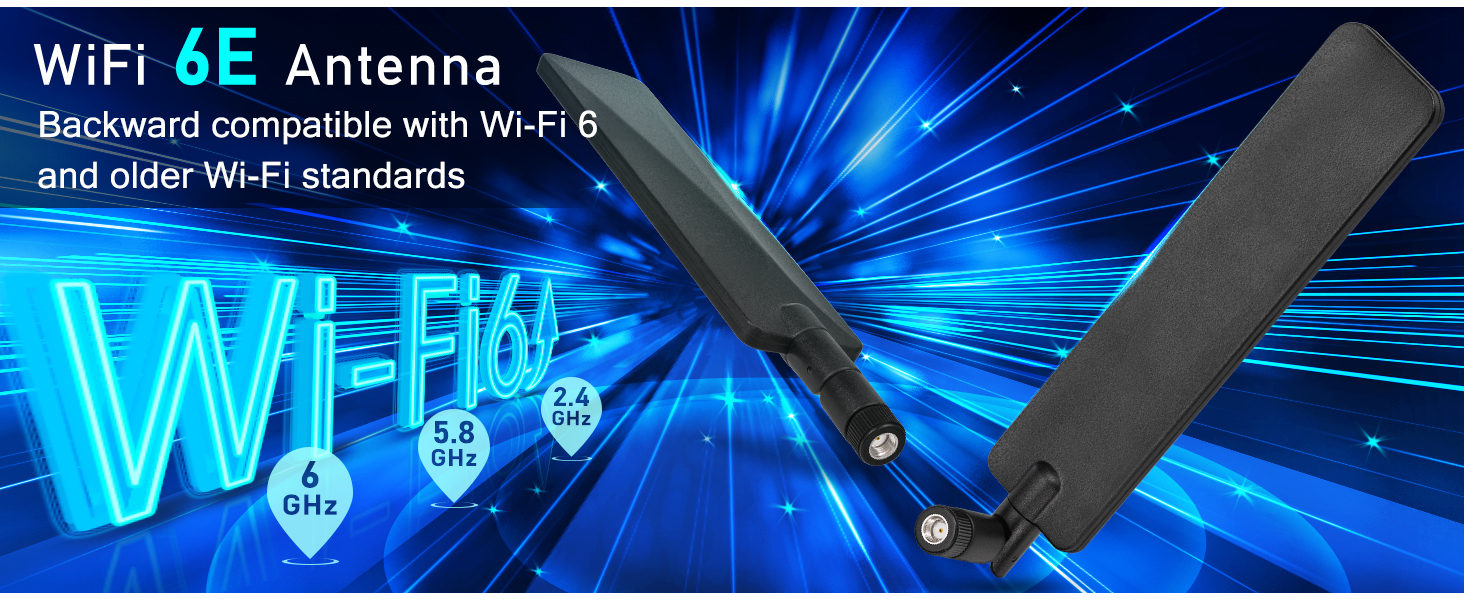  WiFi 6E Antenna Tri-Band 2.4GHz 5GHz 6GHz WiFi Antenna