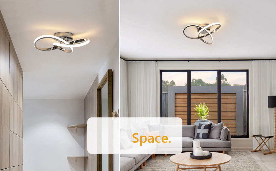 Lampe de Plafond Moderne Argent