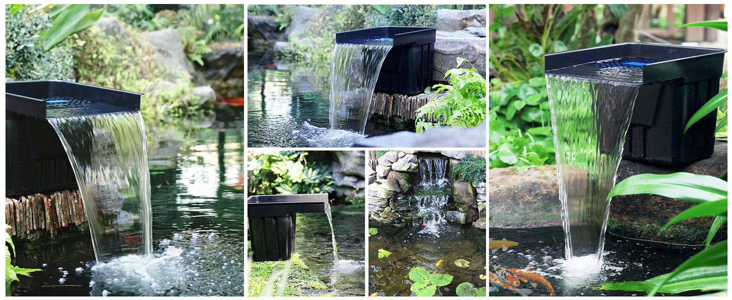 Wasserfall Anwendung im Gartenteich