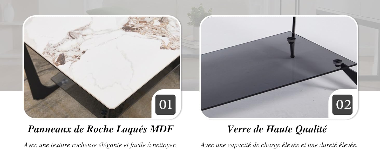 Vues multiples de ce qui semble être des échantillons de matériaux de surface ou des carreaux, montrant différentes textures et finitions dans des tons blancs et gris.
