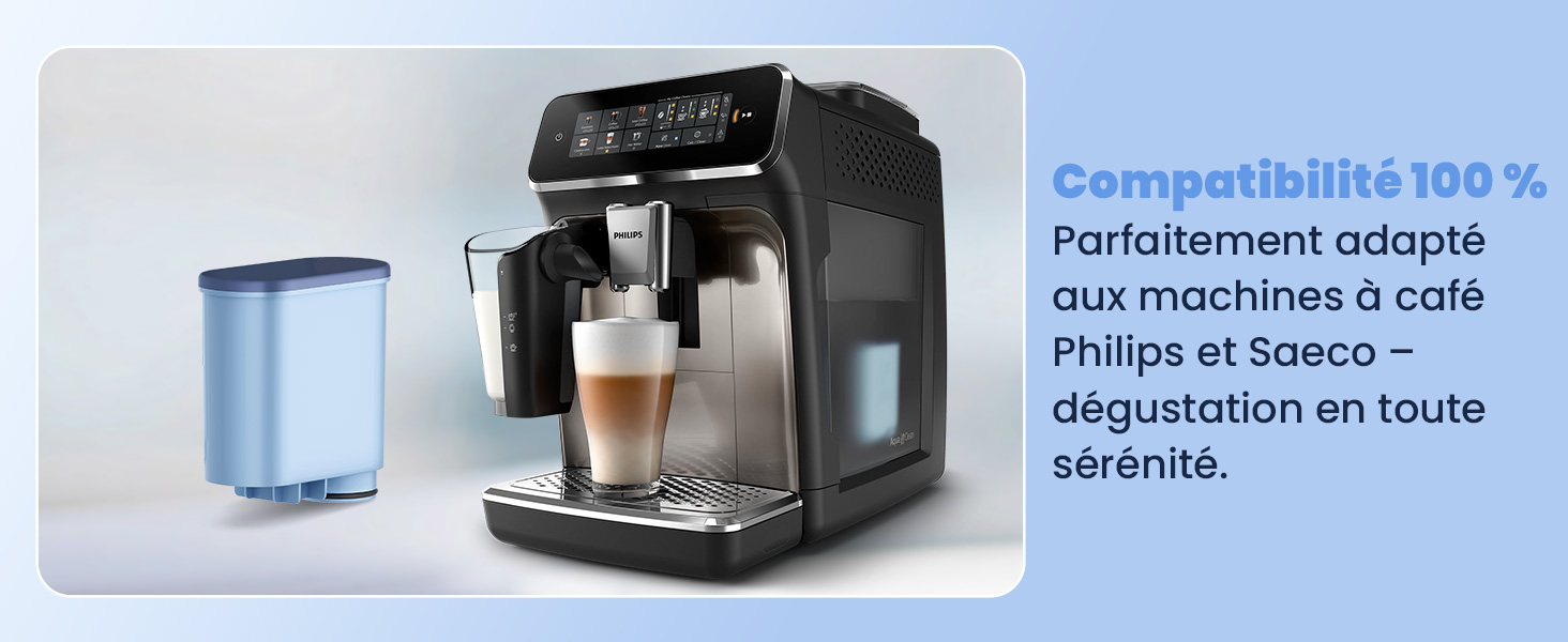 Série de machines à café et de distributeurs de boissons modernes en acier inoxydable sur fond teinté bleu.