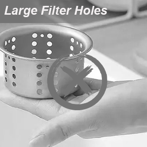 Stainless steel colander with large perforations and a detachable handle. The colander has a cylindrical shape with multiple rows of circular holes for efficient draining.