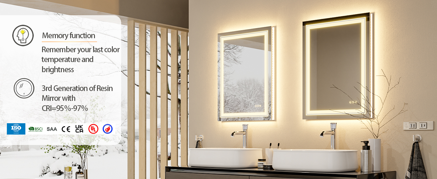 LUVODI specchio smart specchio bagno led specchio led bagno specchio retroilluminato bagno touch