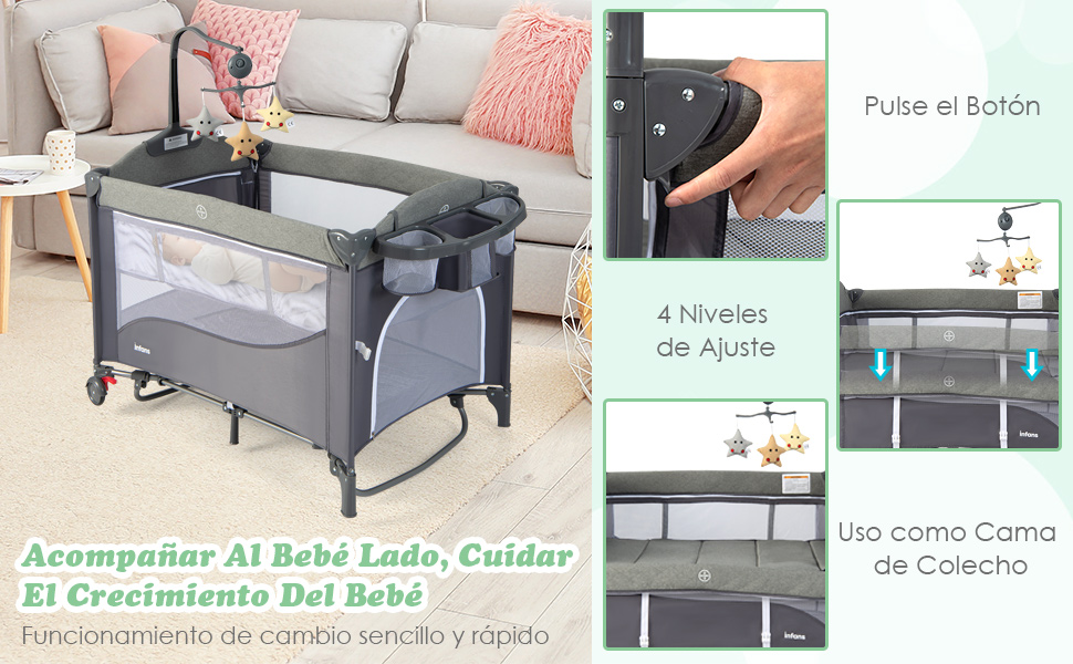 Cuna de Viaje para Bebé con Colchón