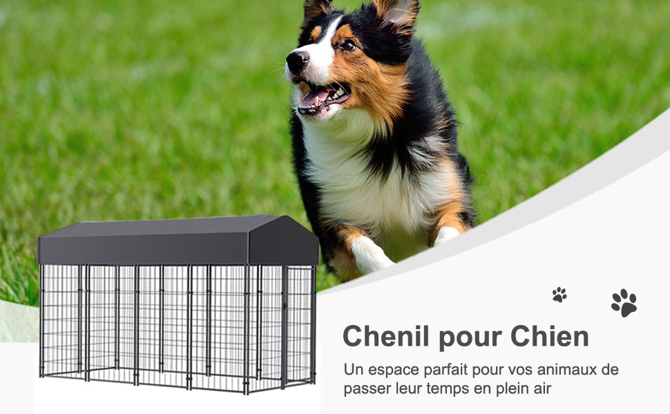 chenil chien exterieur xxl solide grande taille interieur avec toit galvanisé vidal parc chiot