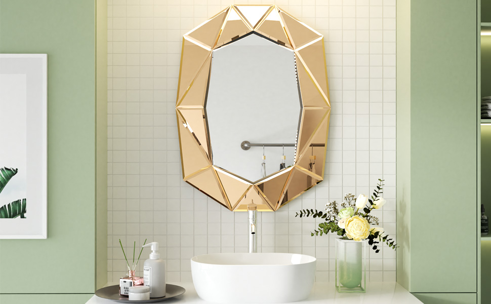 Artloge Specchio da Parete Decorativo Grande Specchio Decorativo Art 3D di Lusso HD Vetro