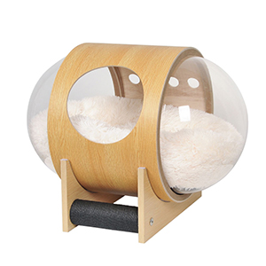 Capsule Cat House Indoor, Cat Bed Cat Cave Made of MDF and Acrylic Glass, Dog Bed Pet Bed