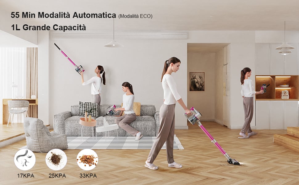 4 in 1 Scopa Elettrica Senza Fili JR300