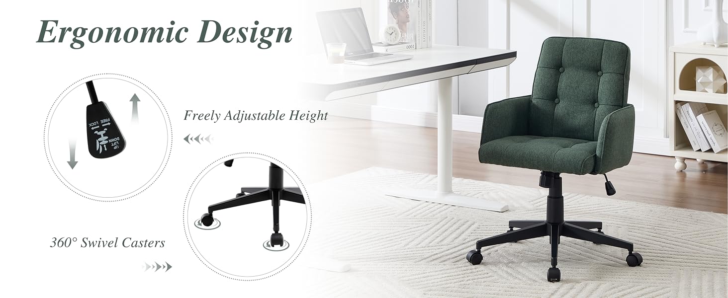 Text reads 'Ergonomic Design'.