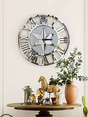 Grande Horloge Murale Design Salon: Pendule Ronde Murale Géante Silencieuse Montre Murale Salon