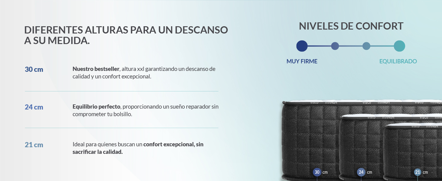 Diferentes alturas para un Descanso a su medida.