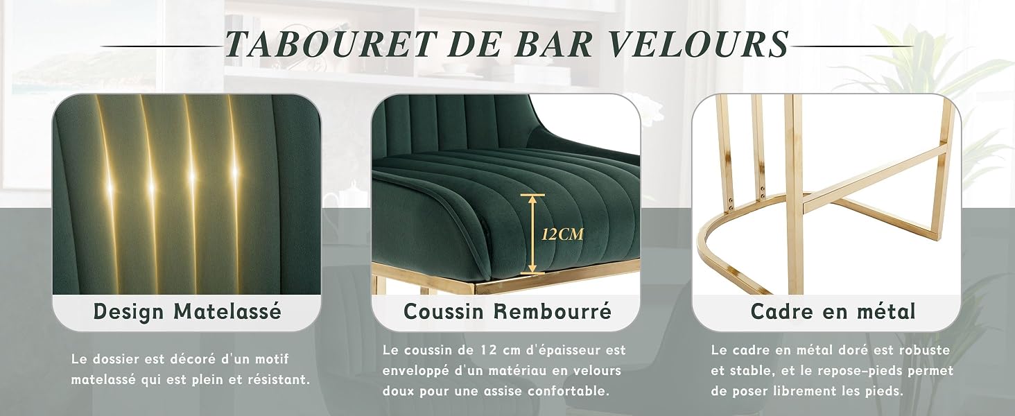 lot de 2 Tabourets de Comptoir