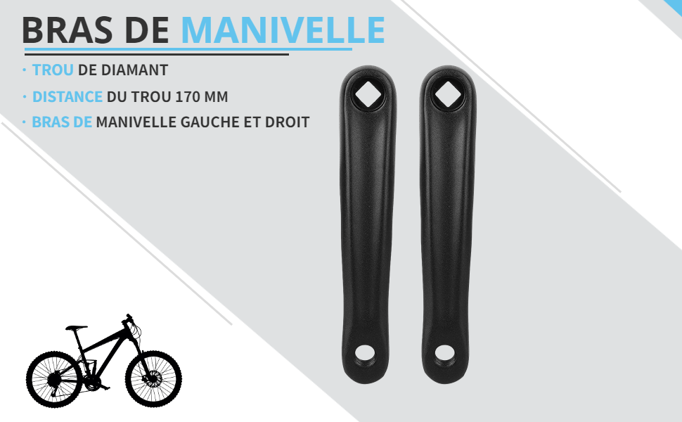 Plateau Crystal 44T + Manivelle carré 170mm