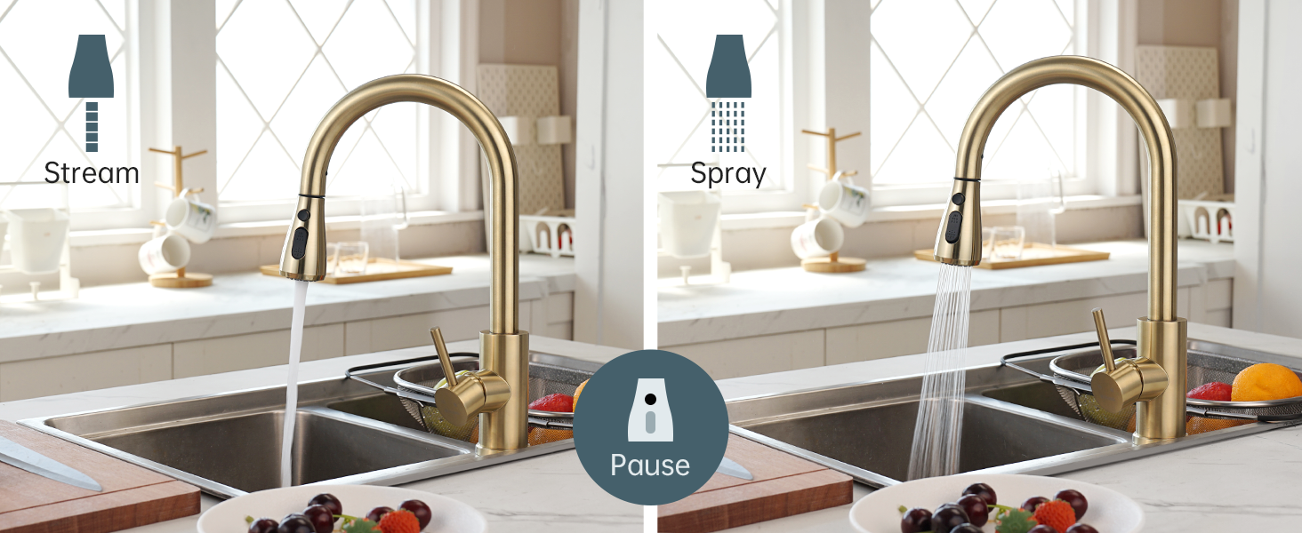 kitchen tap in gold
